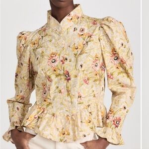 Batsheva x Laura Ashley floral print peplum top blouse 18 XL